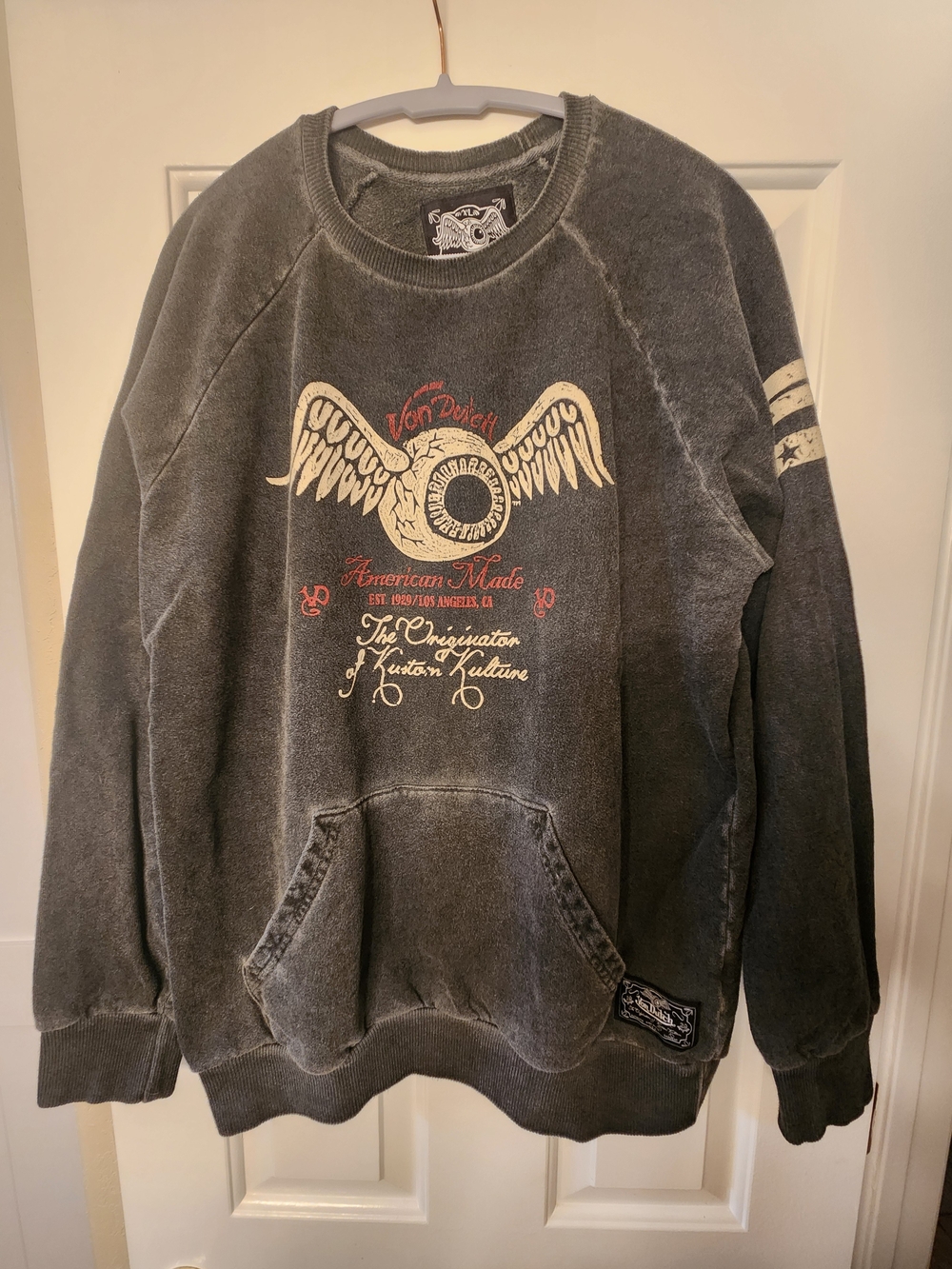 Von Dutch Men’s Gray XL Graphic Pullover Sweatshirt